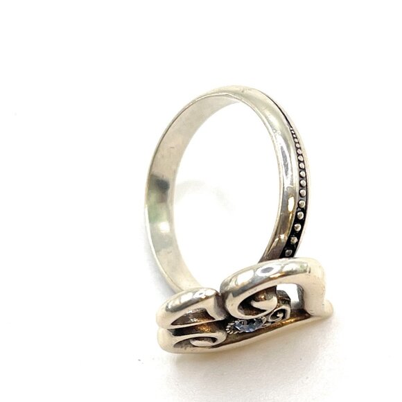 BRIGHTON ALCAZAR HEART GLINT BLUE CRYSTAL RING Rare Size 10 (3485) - Picture 2 of 2